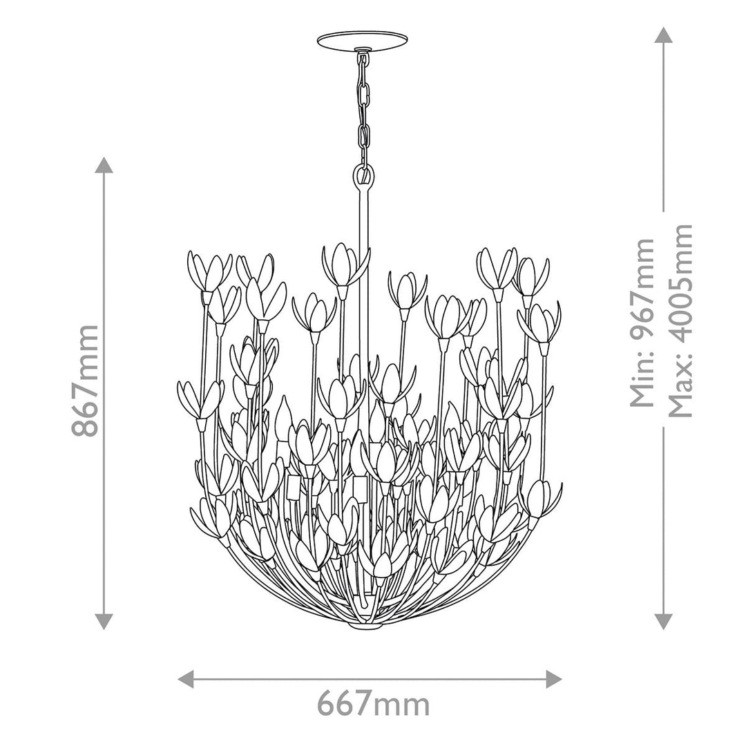Quintiesse QN-FLORA6-GD Flora 6 Light Chandelier Burnished Gold