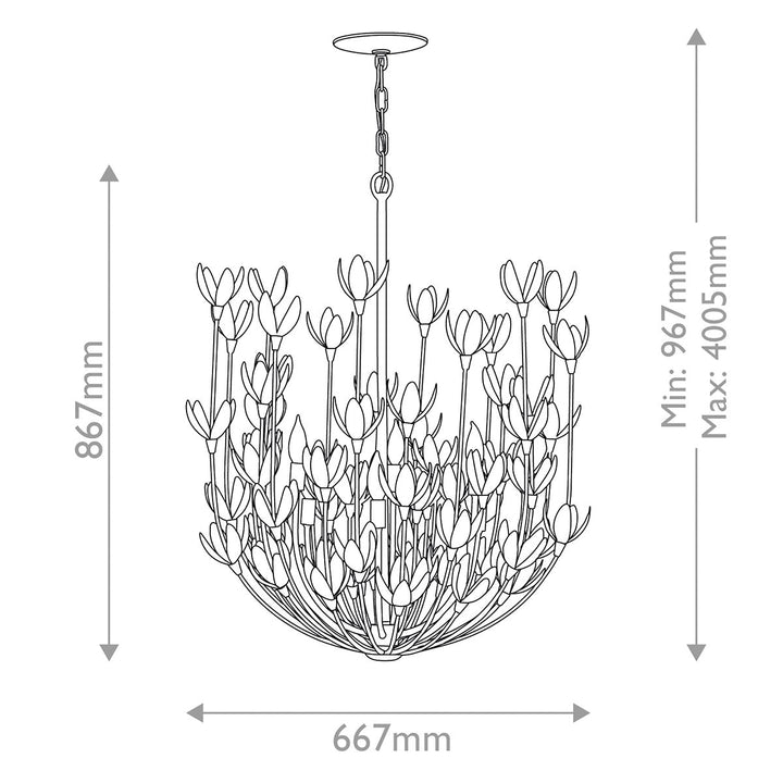 Quintiesse QN-FLORA6-GD Flora 6 Light Chandelier Burnished Gold