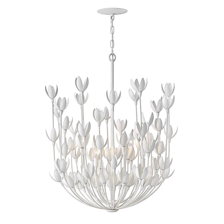 Quintiesse QN-FLORA6-WHT Flora 6 Light Chandelier Textured Plaster