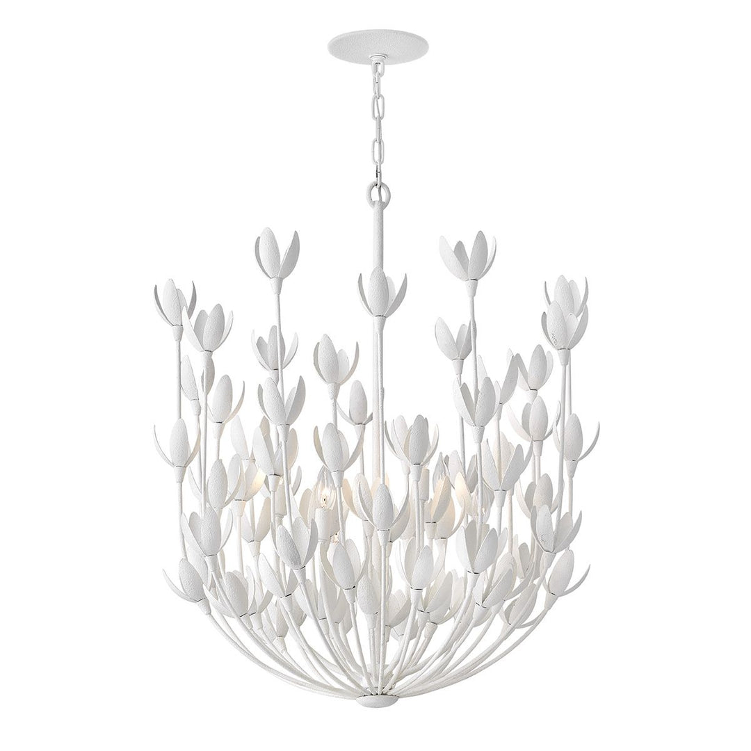 Quintiesse QN-FLORA6-WHT Flora 6 Light Chandelier Textured Plaster
