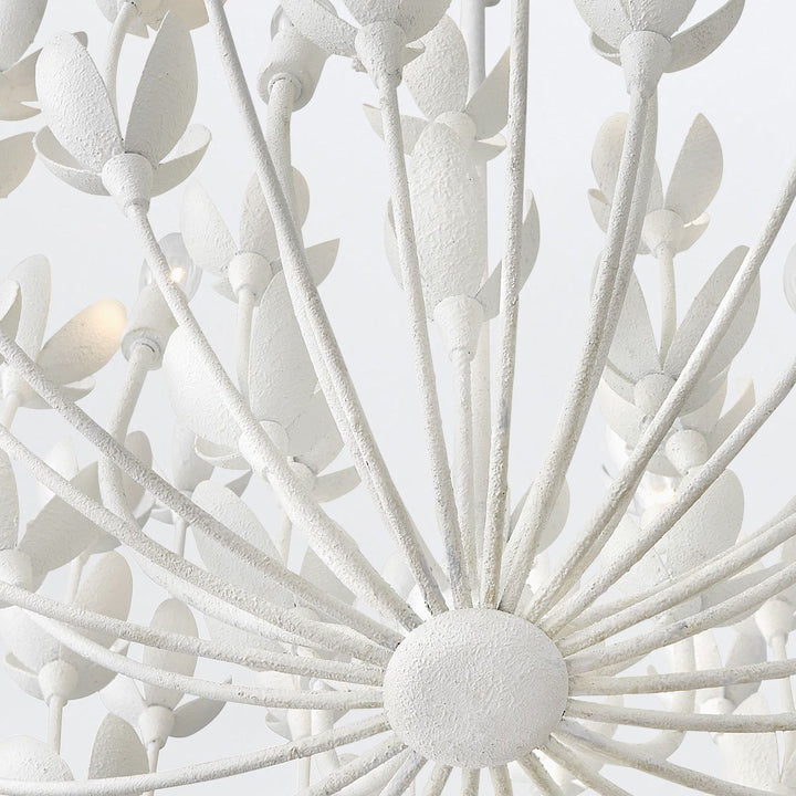Quintiesse QN-FLORA6-WHT Flora 6 Light Chandelier Textured Plaster