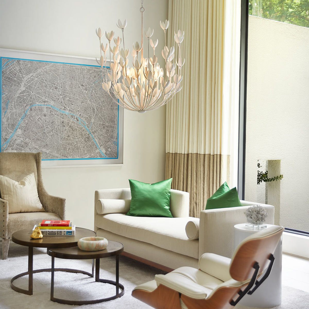 Quintiesse QN-FLORA6-WHT Flora 6 Light Chandelier Textured Plaster
