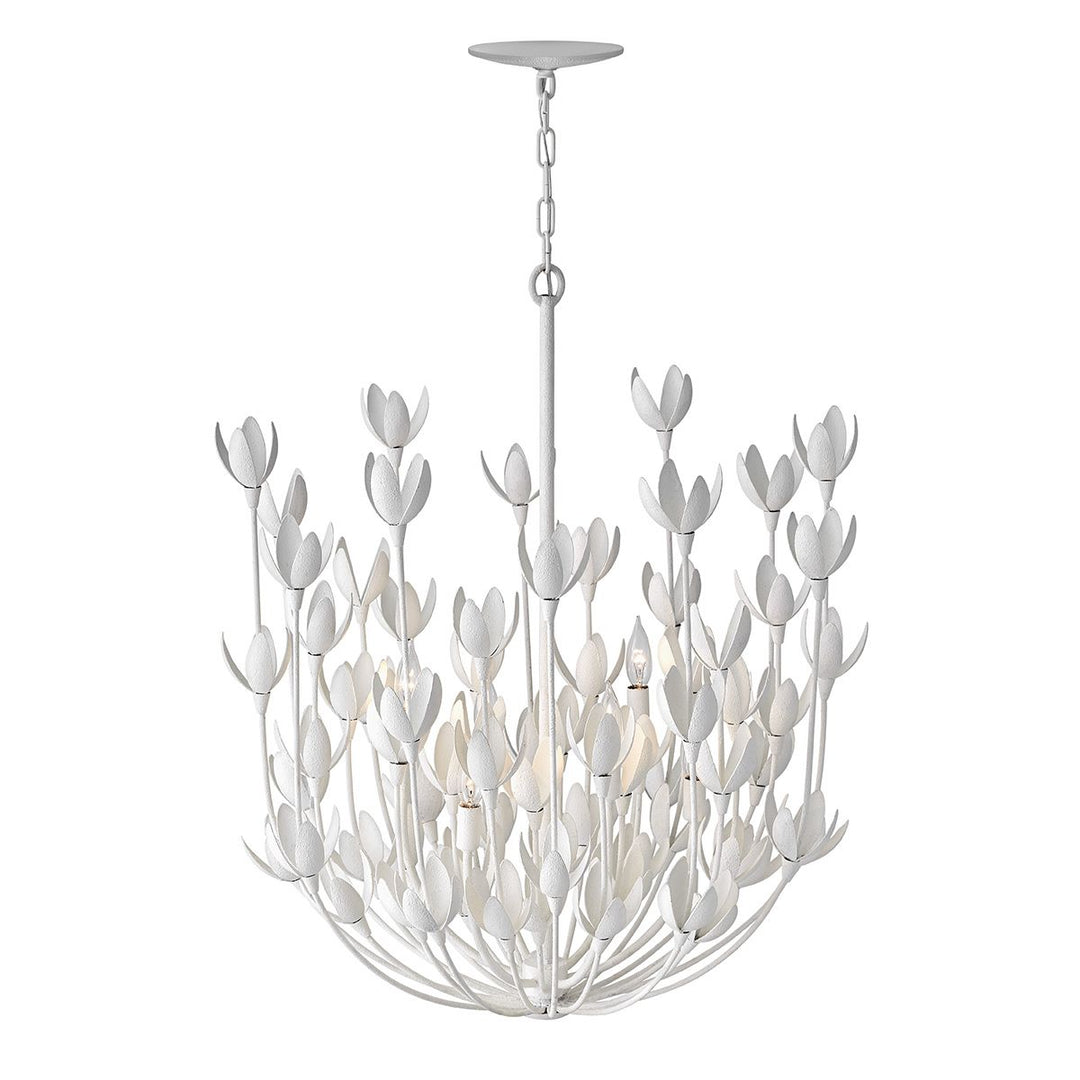 Quintiesse QN-FLORA6-WHT Flora 6 Light Chandelier Textured Plaster