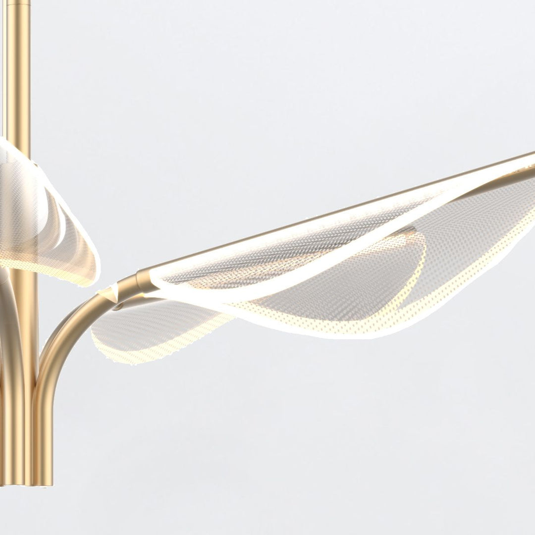 Quintiesse QN-FLORIANA-P-S-NBR Floriana 5 Leaf LED Chandelier Small Natural Brass