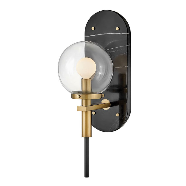 Quintiesse QN-GILDA-WB1-BK Gilda Bathroom 1 Light Wall Light Black with Heritage Brass accents
