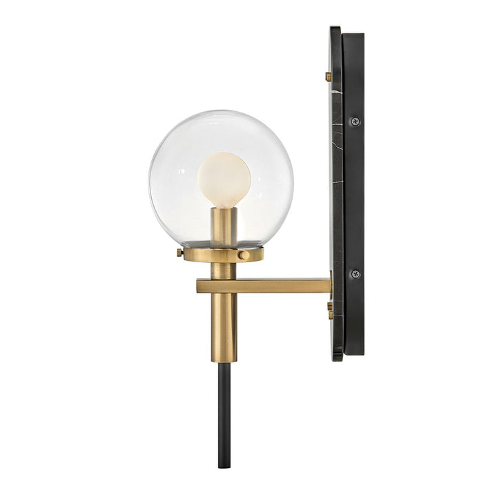 Quintiesse QN-GILDA-WB1-BK Gilda Bathroom 1 Light Wall Light Black with Heritage Brass accents