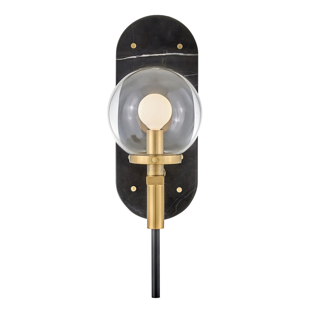 Quintiesse QN-GILDA-WB1-BK Gilda Bathroom 1 Light Wall Light Black with Heritage Brass accents