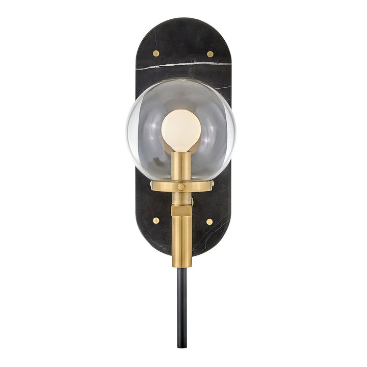 Quintiesse QN-GILDA-WB1-BK Gilda Bathroom 1 Light Wall Light Black with Heritage Brass accents