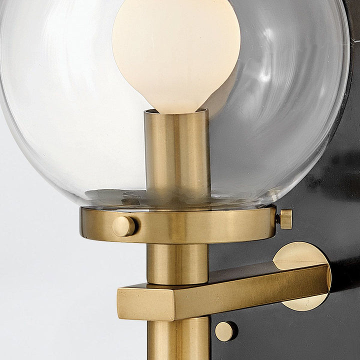 Quintiesse QN-GILDA-WB1-BK Gilda Bathroom 1 Light Wall Light Black with Heritage Brass accents