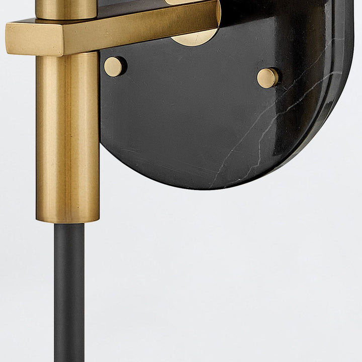 Quintiesse QN-GILDA-WB1-BK Gilda Bathroom 1 Light Wall Light Black with Heritage Brass accents