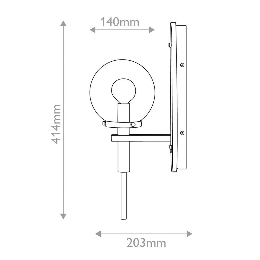 Quintiesse QN-GILDA-WB1-BK Gilda Bathroom 1 Light Wall Light Black with Heritage Brass accents