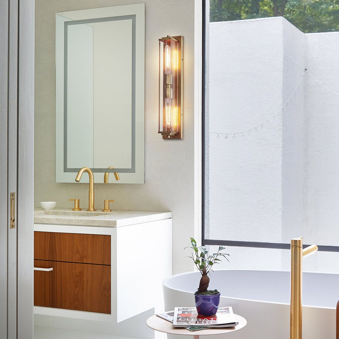 Quintiesse QN-HENRI-WB2-HB Henri Bathroom 2 Light Wall Light Heritage Brass