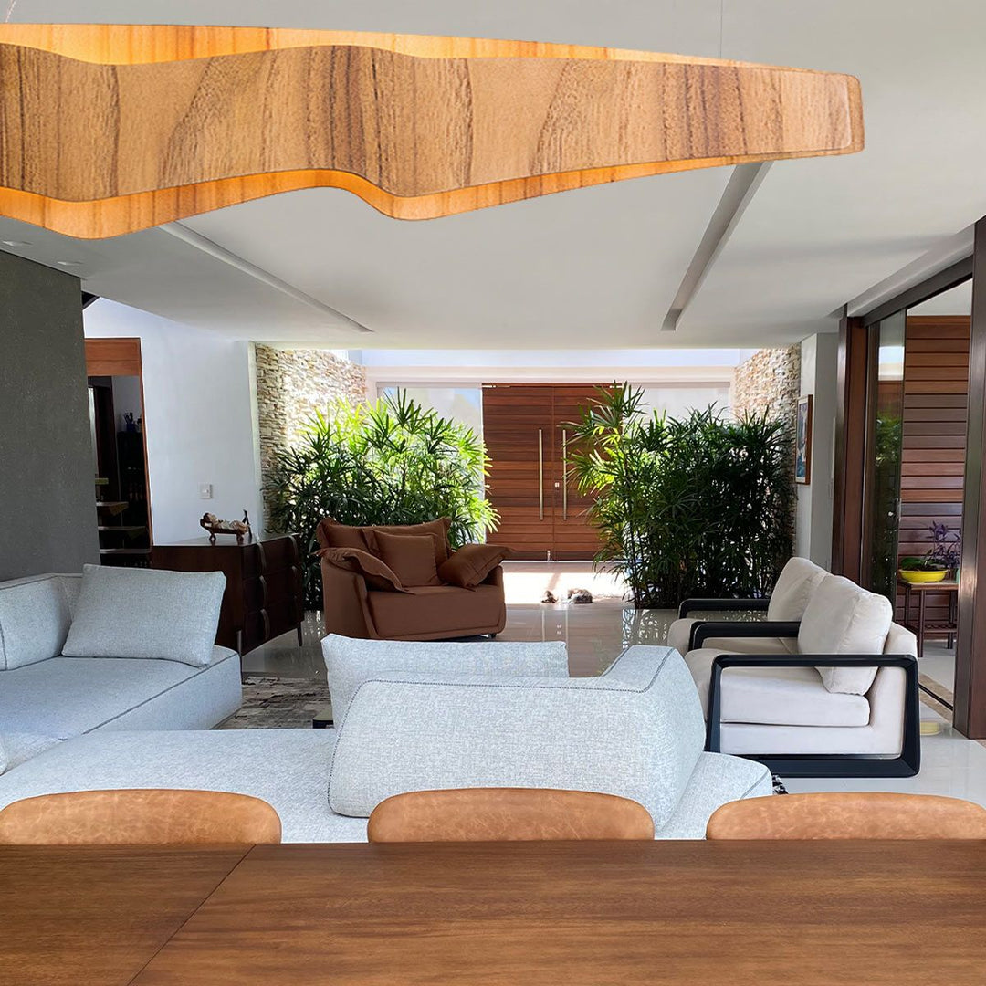 Quintiesse QN-HORIZON-LED-LP-100-TEAK Horizon LED Linear Pendant Teak