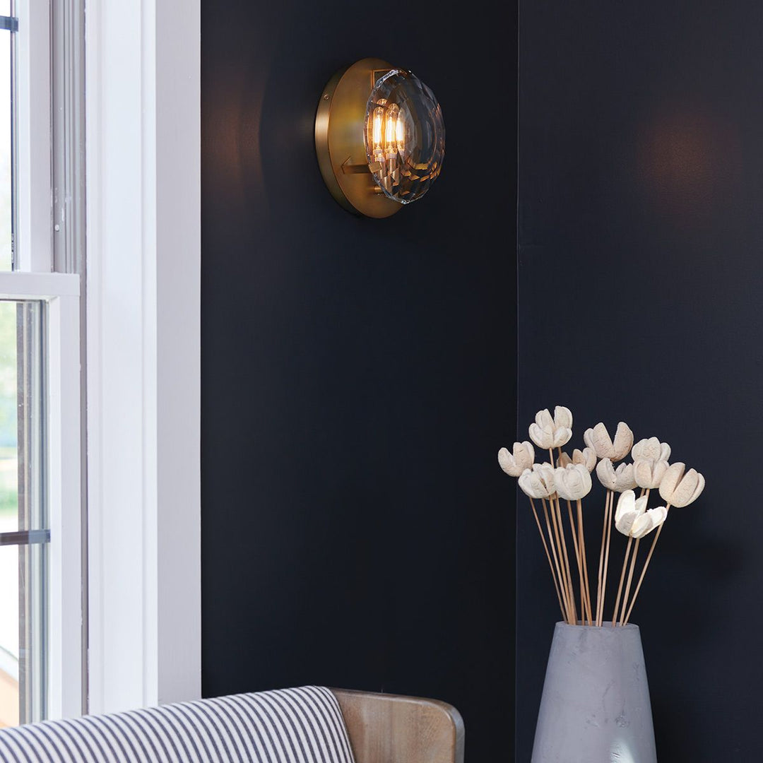 Quintiesse QN-LEO-WB1-HB Leo 1 Light Wall Light Heritage Brass