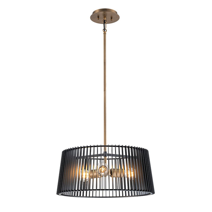 Quintiesse QN-LINARA-3P-BK Linara 3 Light Pendant Black / Natural Brass