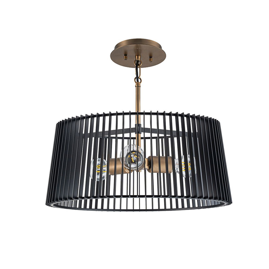 Quintiesse QN-LINARA-3P-BK Linara 3 Light Pendant Black / Natural Brass