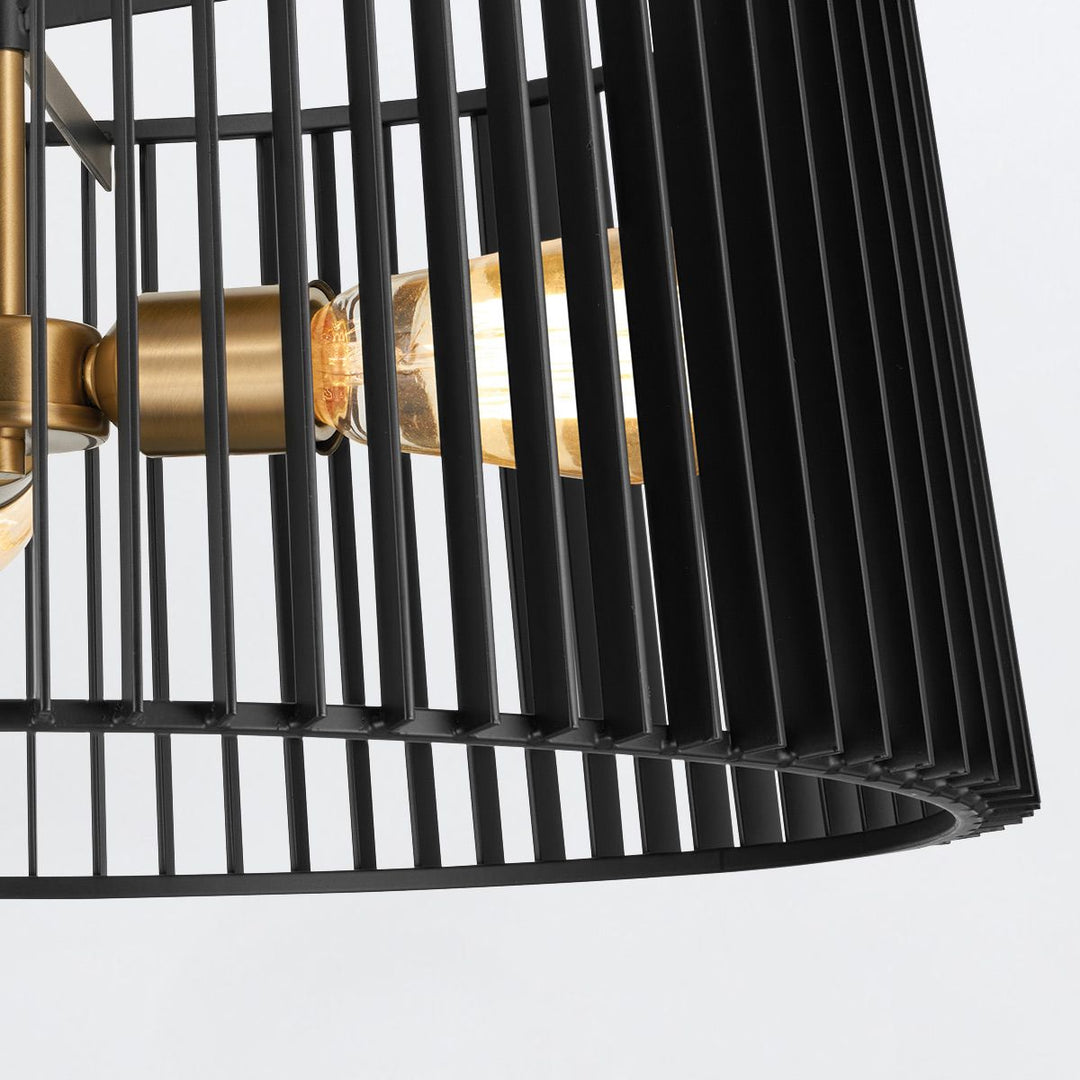 Quintiesse QN-LINARA-3P-BK Linara 3 Light Pendant Black / Natural Brass