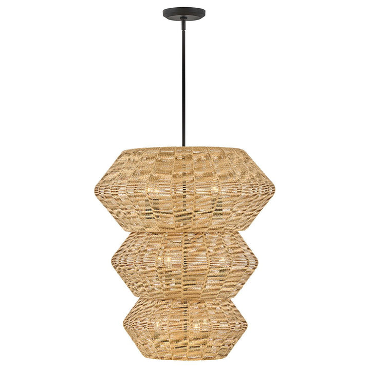 Quintiesse QN-LUCA-10P-BK-CAM Luca 10 Light Multi-tier Chandelier Black/Camel