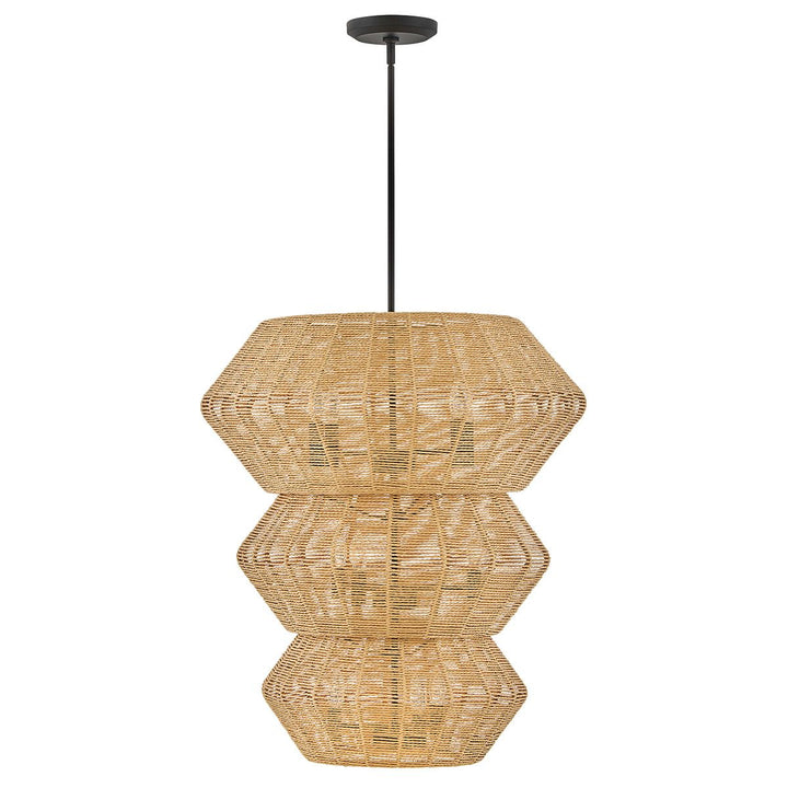Quintiesse QN-LUCA-10P-BK-CAM Luca 10 Light Multi-tier Chandelier Black/Camel