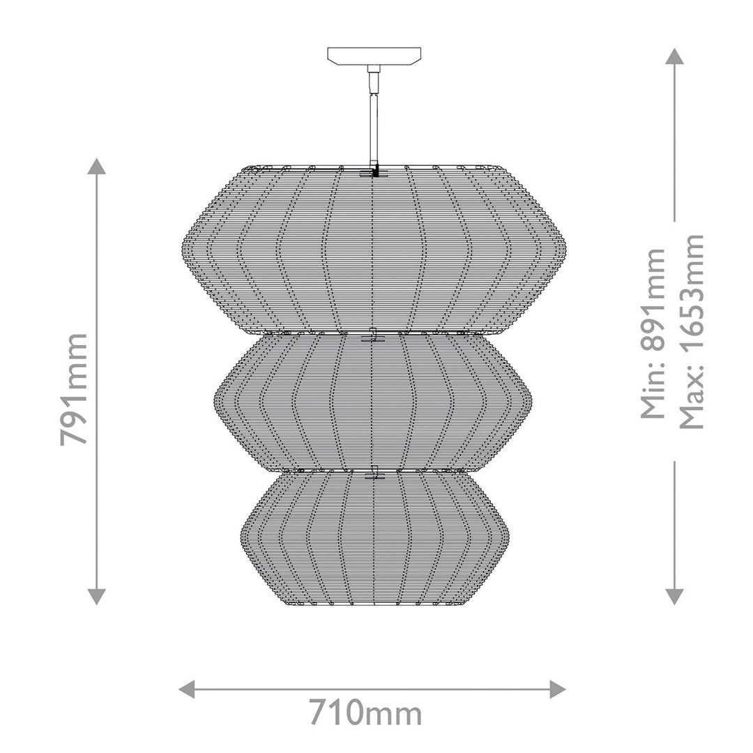 Quintiesse QN-LUCA-10P-BK-CAM Luca 10 Light Multi-tier Chandelier Black/Camel