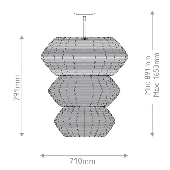 Quintiesse QN-LUCA-10P-BK-CAM Luca 10 Light Multi-tier Chandelier Black/Camel