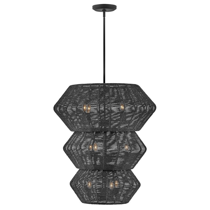Quintiesse QN-LUCA-10P-BK-BK Luca 10 Light Multi-tier Chandelier Black