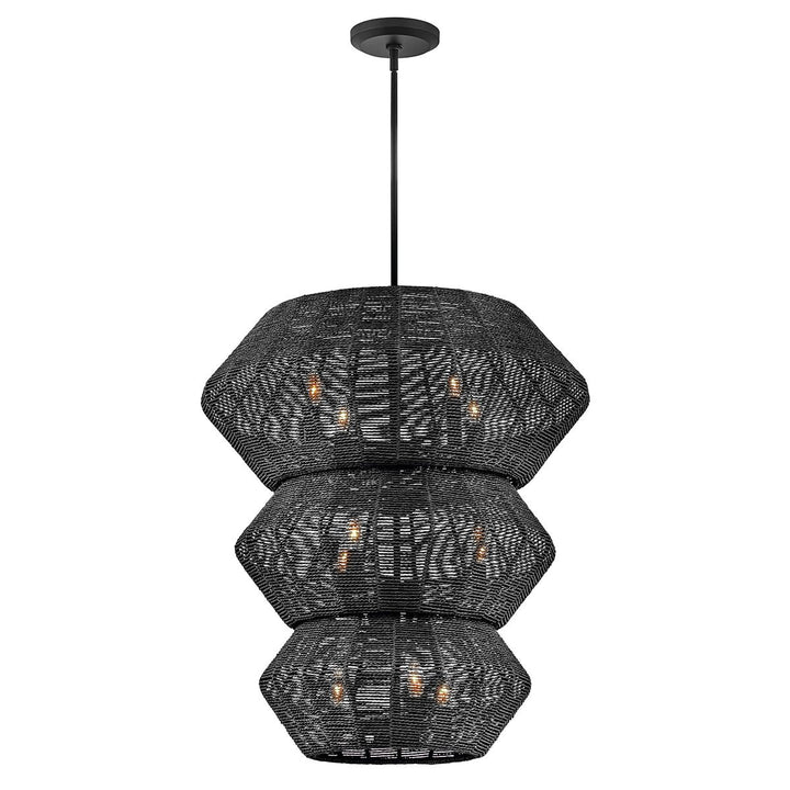 Quintiesse QN-LUCA-10P-BK-BK Luca 10 Light Multi-tier Chandelier Black