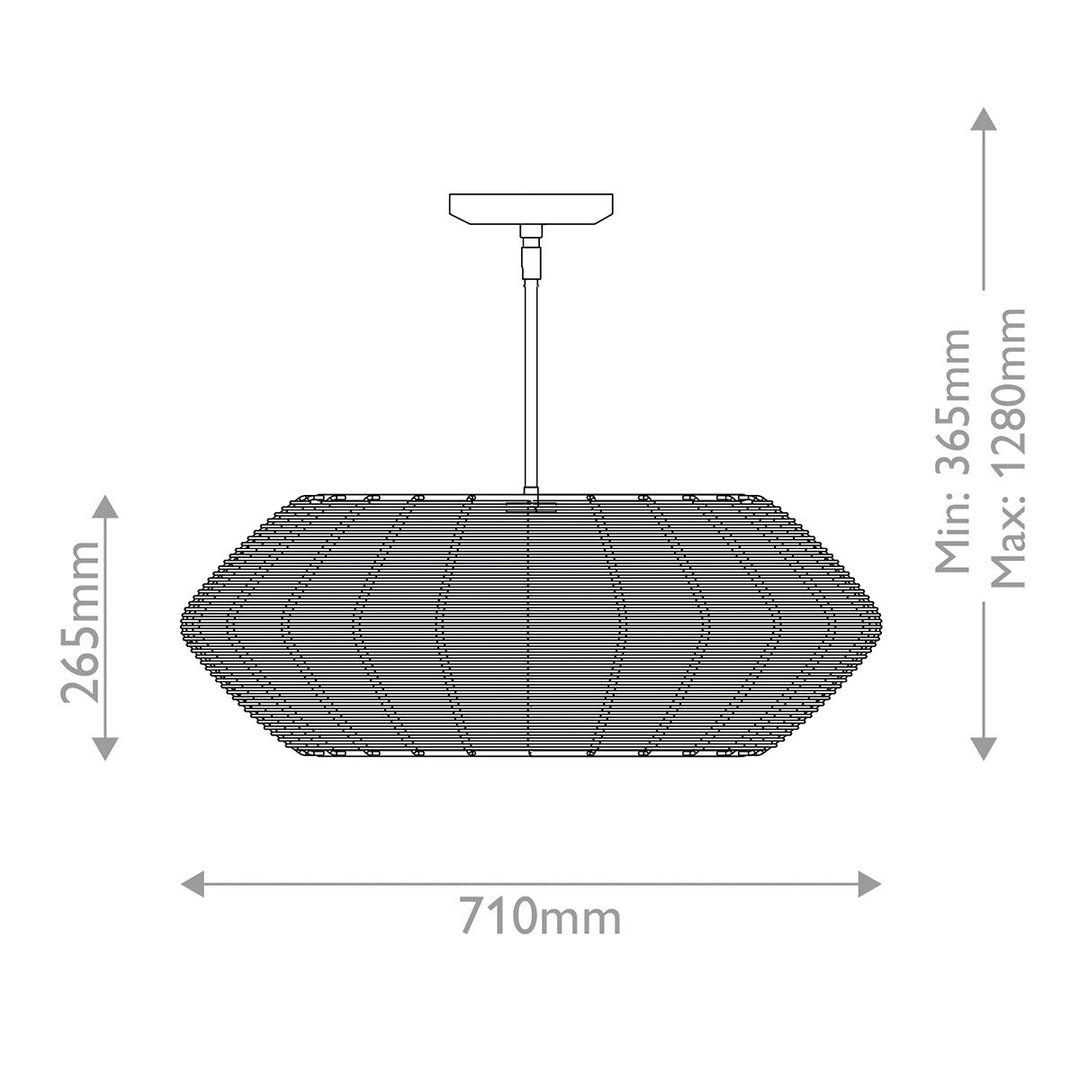 Quintiesse QN-LUCA-5P-M-BK-BK Luca 5 Light Duo-Mount Pendant Black