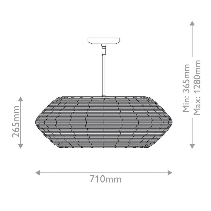 Quintiesse QN-LUCA-5P-M-BK-BK Luca 5 Light Duo-Mount Pendant Black