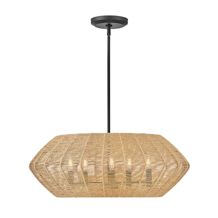 Quintiesse QN-LUCA-5P-M-BK-CAM Luca 5 Light Duo-Mount Pendant Black/Camel