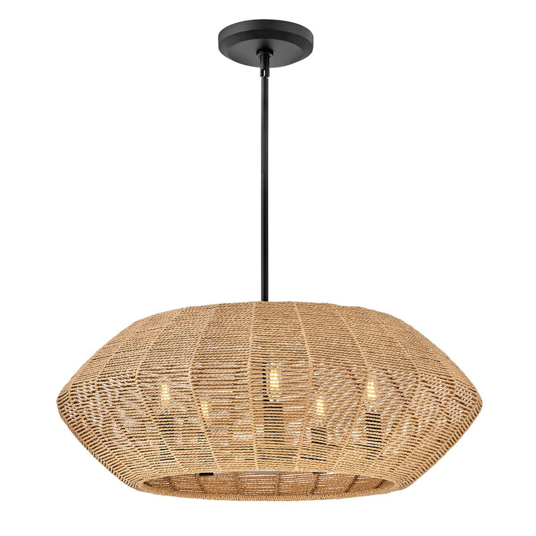 Quintiesse QN-LUCA-5P-M-BK-CAM Luca 5 Light Duo-Mount Pendant Black/Camel