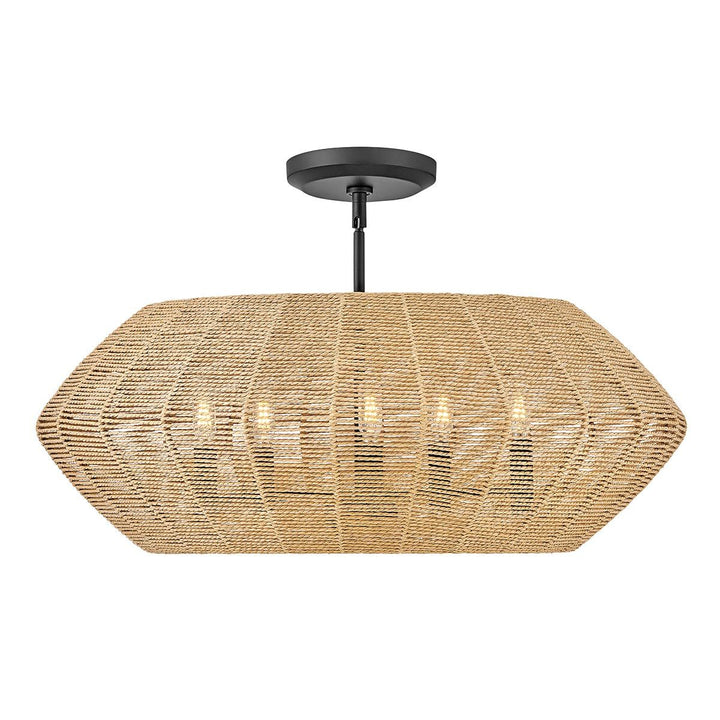 Quintiesse QN-LUCA-5P-M-BK-CAM Luca 5 Light Duo-Mount Pendant Black/Camel