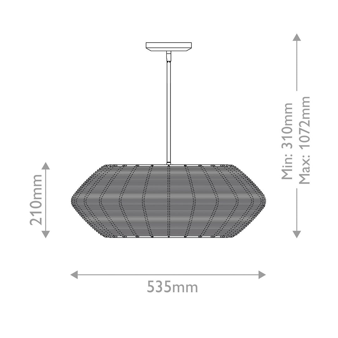 Quintiesse QN-LUCA-P-S-BK-BK Luca 3 Light Duo-Mount Pendant Black