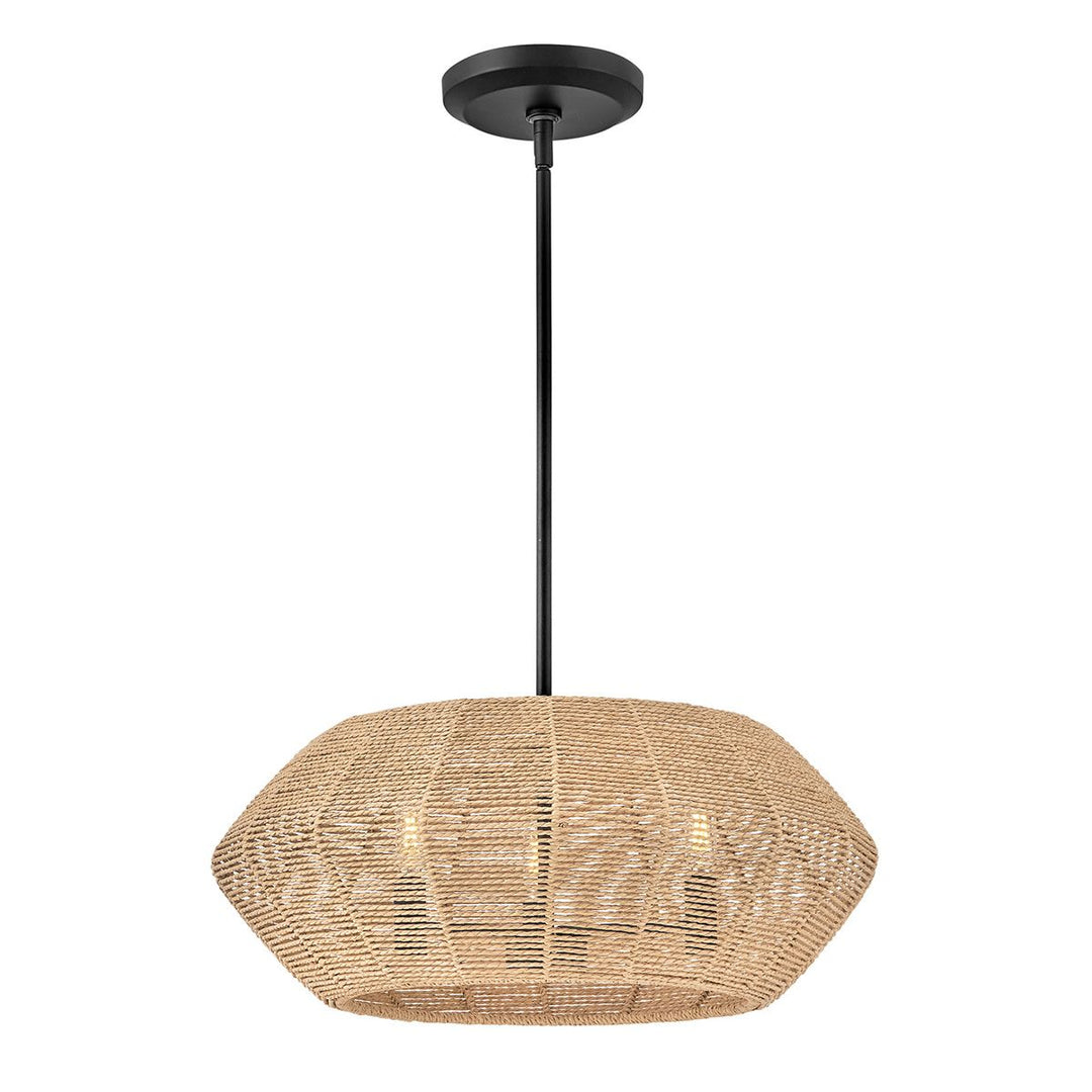 Quintiesse QN-LUCA-P-S-BK-CAM Luca 3 Light Duo-Mount Pendant Black/Camel