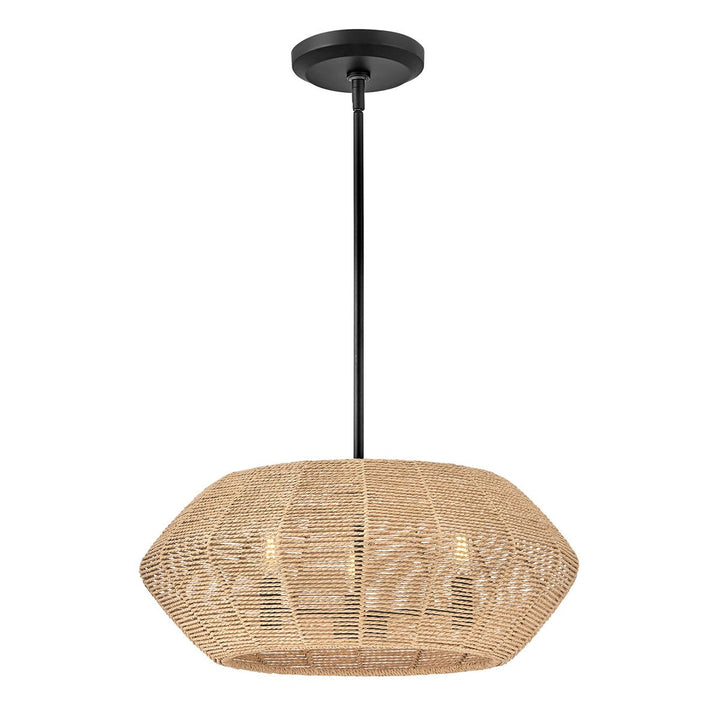 Quintiesse QN-LUCA-P-S-BK-CAM Luca 3 Light Duo-Mount Pendant Black/Camel