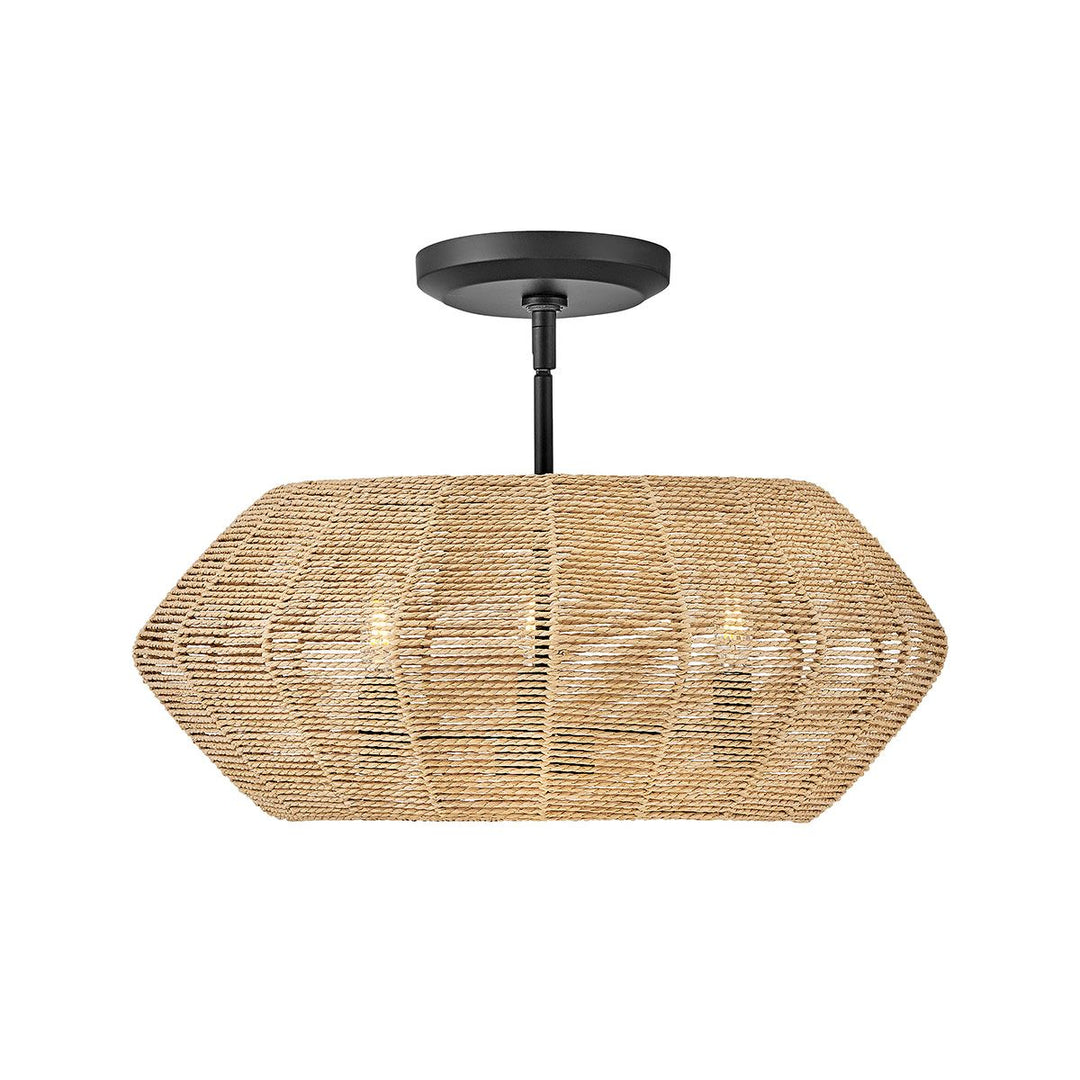 Quintiesse QN-LUCA-P-S-BK-CAM Luca 3 Light Duo-Mount Pendant Black/Camel