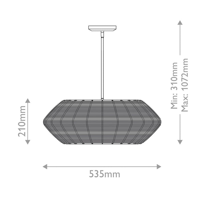Quintiesse QN-LUCA-P-S-BK-CAM Luca 3 Light Duo-Mount Pendant Black/Camel