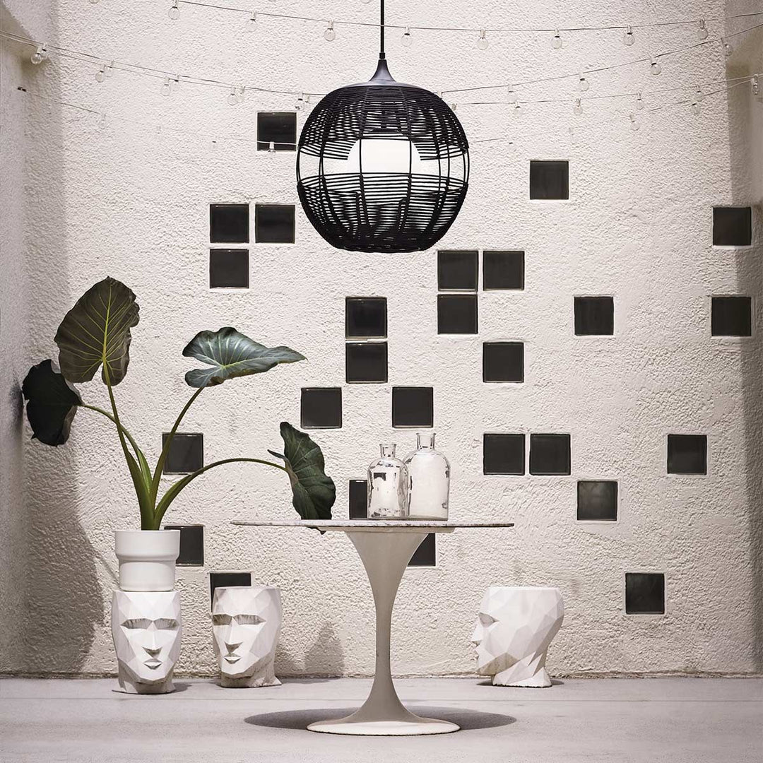Quintiesse QN-MADDOX-P-M-BK-BK Maddox 1 Light Medium Outdoor Pendant Black