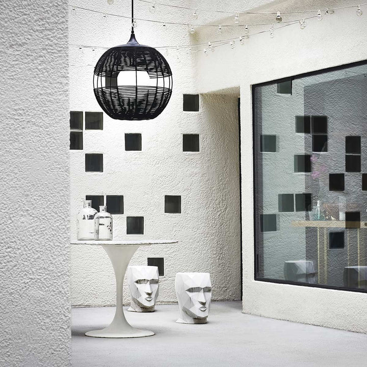 Quintiesse QN-MADDOX-P-M-BK-BK Maddox 1 Light Medium Outdoor Pendant Black