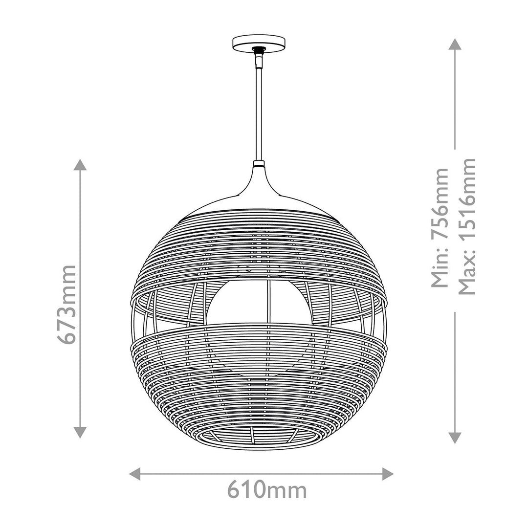 Quintiesse QN-MADDOX-P-M-BK-BK Maddox 1 Light Medium Outdoor Pendant Black