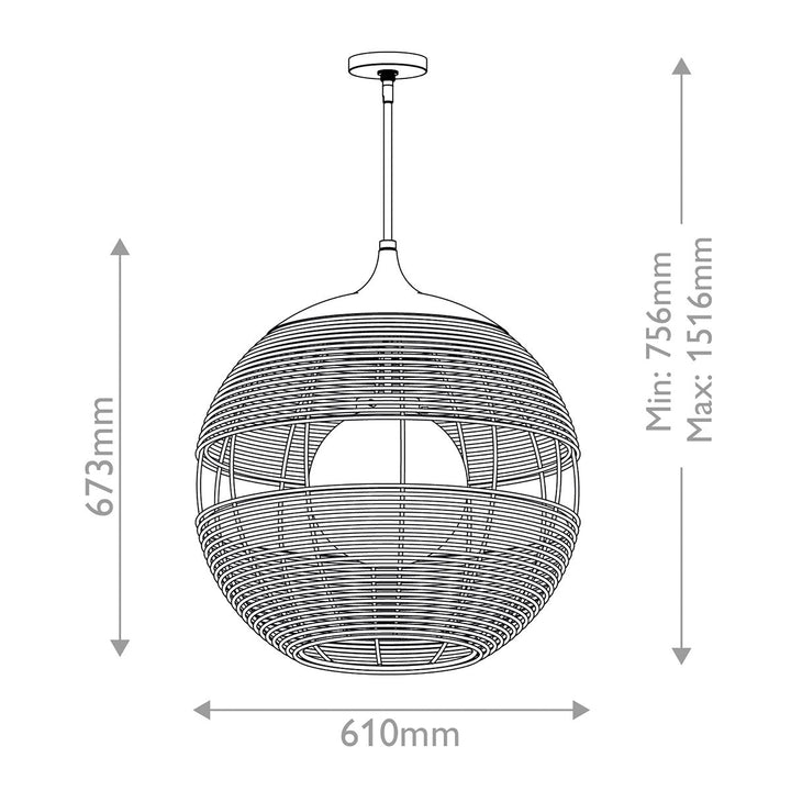 Quintiesse QN-MADDOX-P-M-BK-BK Maddox 1 Light Medium Outdoor Pendant Black