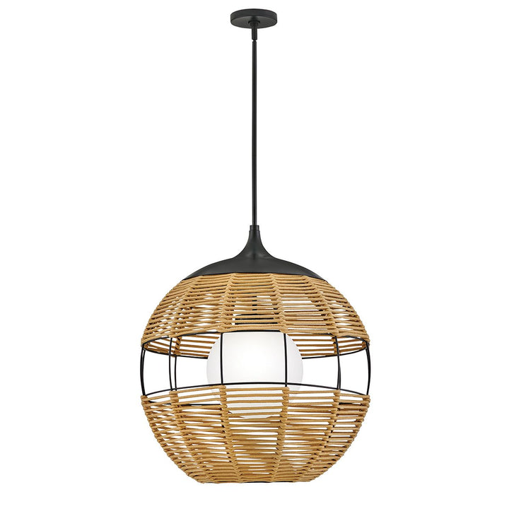 Quintiesse QN-MADDOX-P-M-BK-CAM Maddox 1 Light Medium Outdoor Pendant Black/Camel