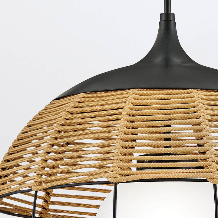 Quintiesse QN-MADDOX-P-M-BK-CAM Maddox 1 Light Medium Outdoor Pendant Black/Camel