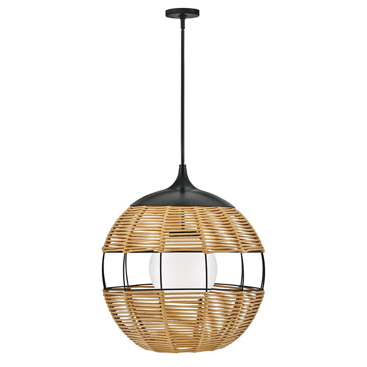 Quintiesse QN-MADDOX-P-M-BK-CAM Maddox 1 Light Medium Outdoor Pendant Black/Camel