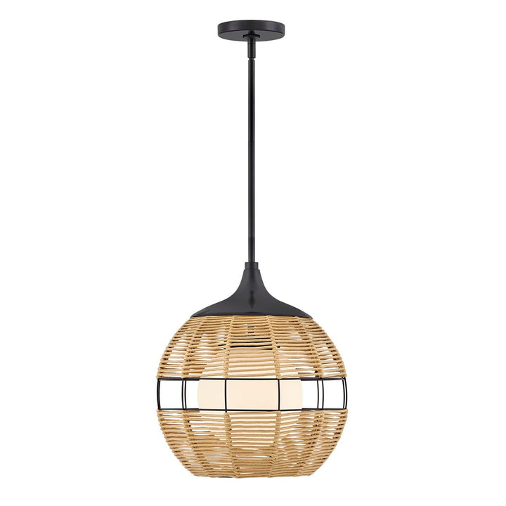 Quintiesse QN-MADDOX-P-S-BK-CAM Maddox 1 Light Small Outdoor Pendant Black/Camel