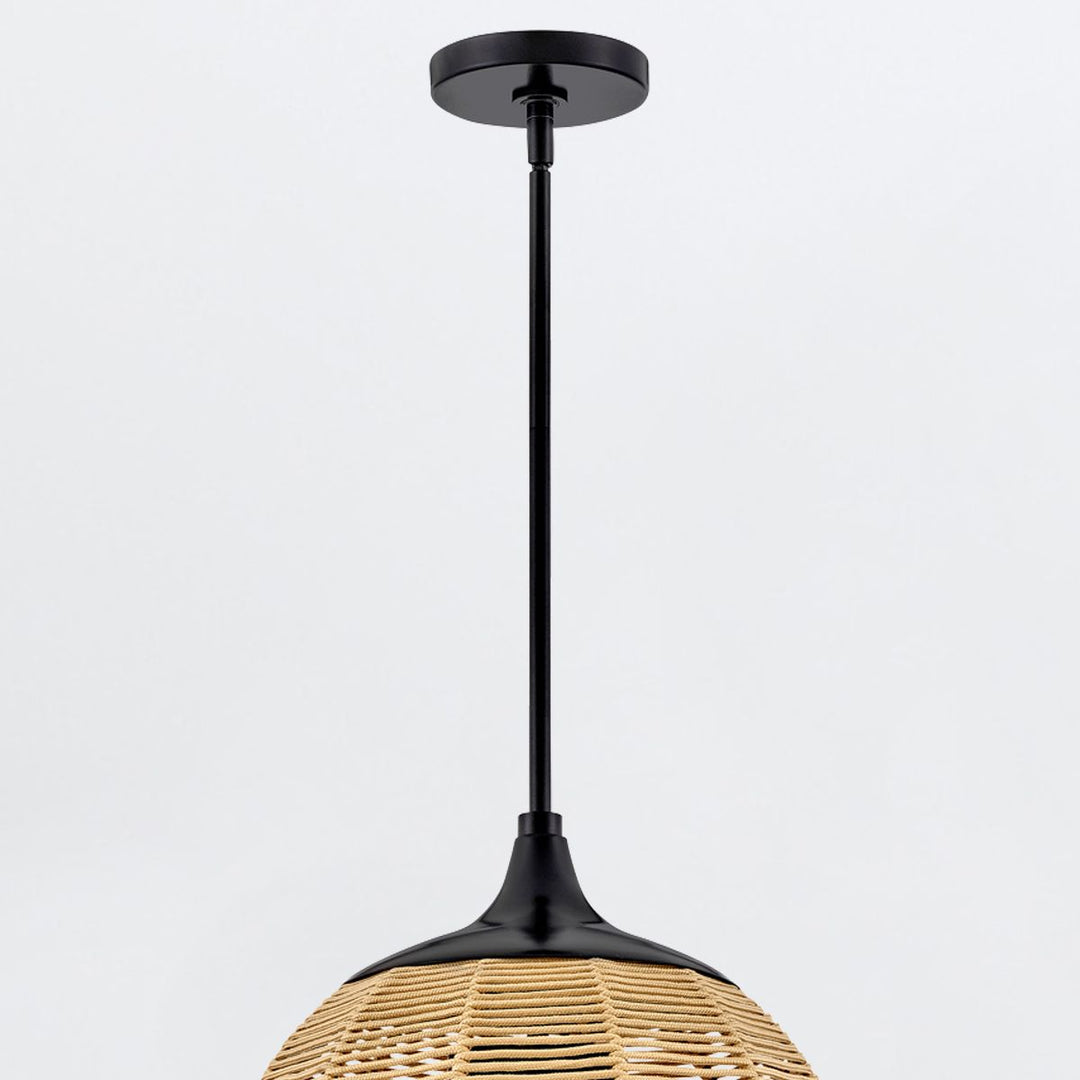 Quintiesse QN-MADDOX-P-S-BK-CAM Maddox 1 Light Small Outdoor Pendant Black/Camel
