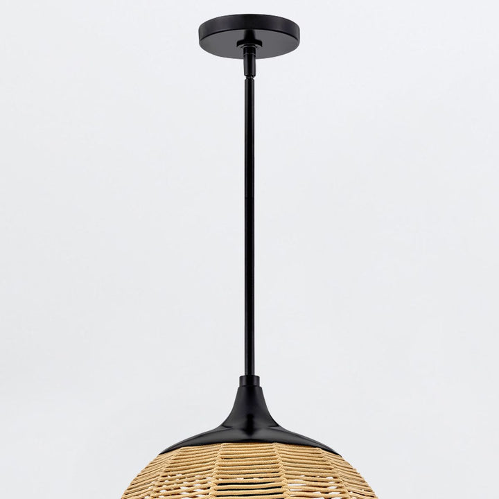 Quintiesse QN-MADDOX-P-S-BK-CAM Maddox 1 Light Small Outdoor Pendant Black/Camel