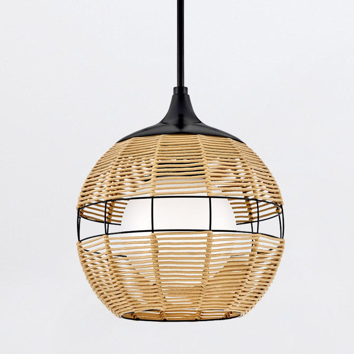 Quintiesse QN-MADDOX-P-S-BK-CAM Maddox 1 Light Small Outdoor Pendant Black/Camel