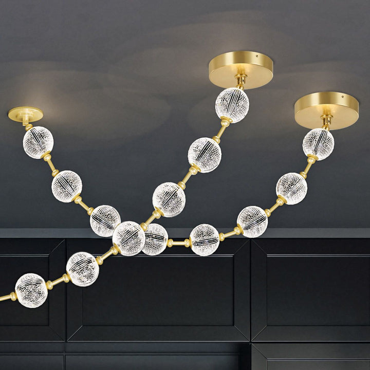 Quintiesse QN-MARNI-8P-148-NBR Marni 8 Head LED Pendant Natural Brass