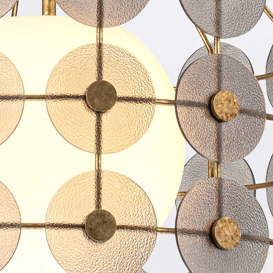 Quintiesse QN-MERIDIAN-3P-DG Meridian 3 Light Pendant Distressed Gold / Smoked Glass